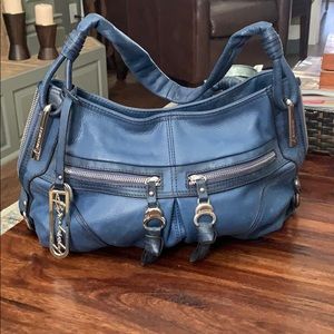 Leather blue B. MAKOWSKY hobo bag